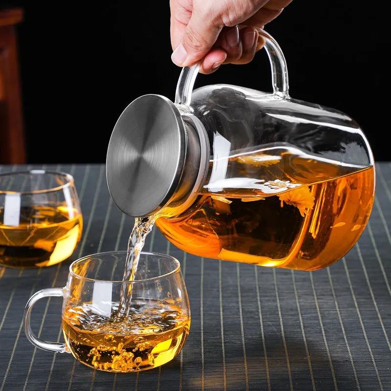 Thickened Heat-resistant Glass Jug Explosion-proof Cold Kettle Large-capacity Kettle Household Hospitality Multi-purpose Filter Teapot