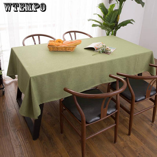 Simple Modern Solid Color Tablecloth Cotton Linen Table Cloth Rectangular Coffee Tablecloth