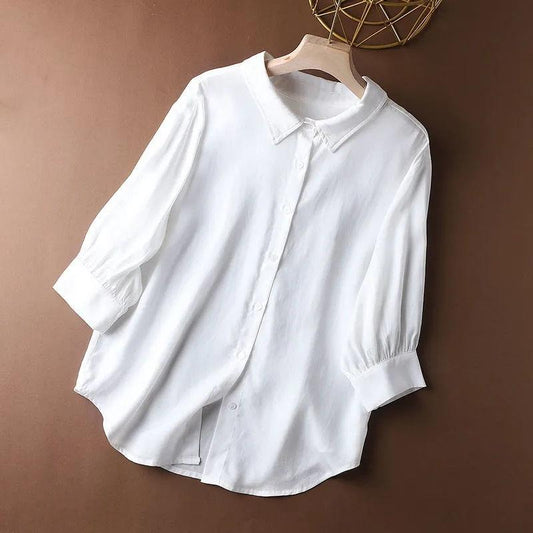 Anti-wrinkle Drape Shirt Women's Summer All-match Satin Shirt Fashion Casual Blouses