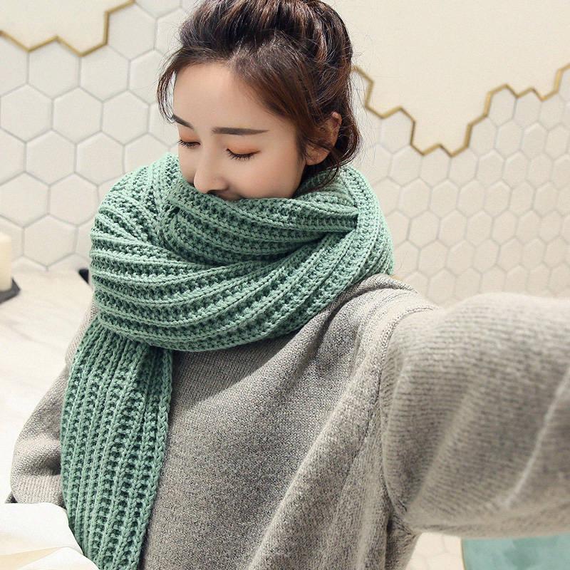 Unisex Women Winter Warm Infinity 2 Circle Cable Knit Cowl Neck Scarf Shawl