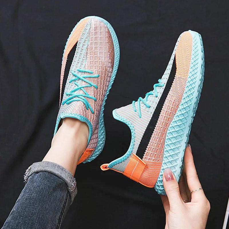 Fashion Trend Women All-match Student Sports Shoes Sports Shoes Flying Mesh Single Shoes Women's Casual