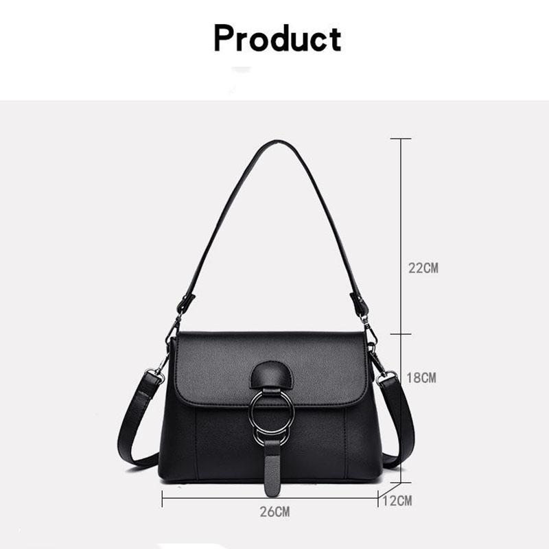 Cowhide Bag High Capacity Women Crossbody Bags Soft Surface Genuine Leather Adjustable Shoulder Straps