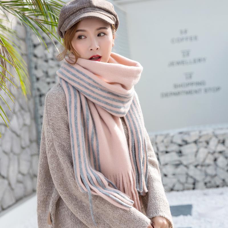 Unisex Knit Comfortable Warm Thick Long Scarf Women Tassel Big Outdoor Sweet Shawl Men Scarf