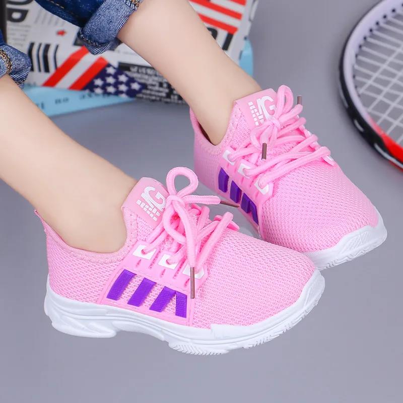 Fashionable Children Infant Kids Baby Girls Boys Solid Stretch Mesh Net Breathable Sport Run Sneakers Shoes