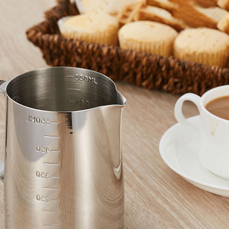 Milk Jugs 304 Stainless Steel Frothing Pitcher Pull Flower Cups Coffee Milk Frother Latte Art Milk Foam Tool Coffeware