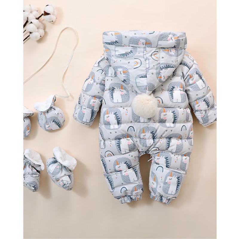 Baby Down Jacket One-piece Clothes for Boys and Girls Going Out One-piece Clothes for Infants In Winter Thickened Hugging Clothes 0-1 Years Old