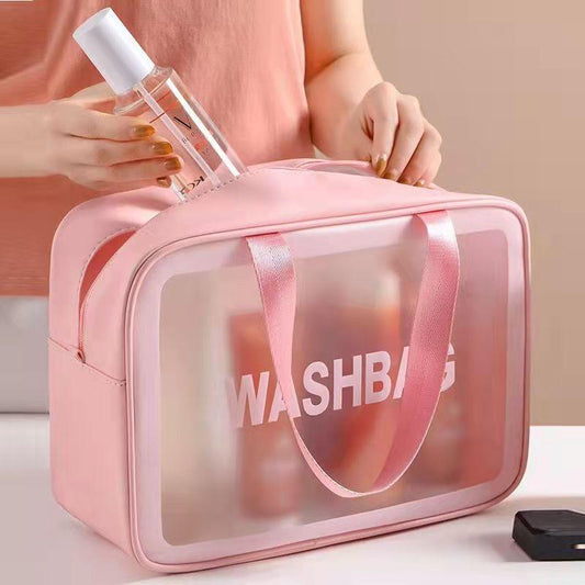 Female Waterproof Transparent Cosmetic Bag Large Capacity Travel Bag Portable Toilet Bag Cosmetic Storage Bag Makeup Bag Organizer