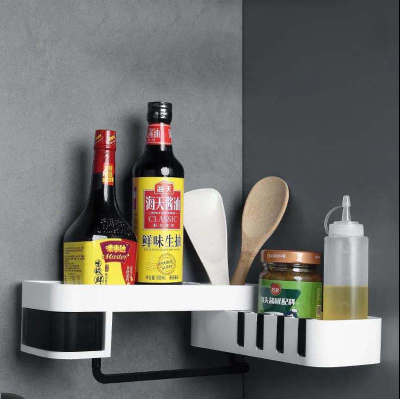 Bathroom Kitchen Corner Rack Creative Double Storage Rack Multifunctional Storage Shelf No Hanging Wall Box