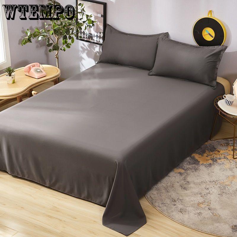 Bedding Cotton Queen-size Bed Sheet One Piece Soft Sheet Extra-large Size Simple Pure Color High-quality Bed Sheet