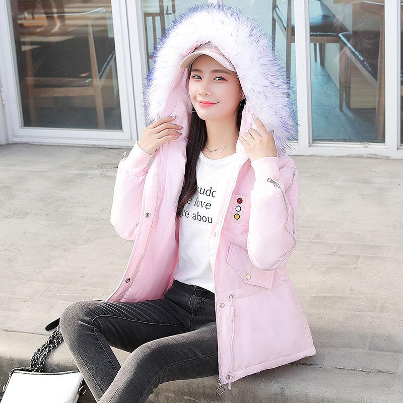 Fashion Plus Size Women's Parker Jacket Winter Plus Velvet Mid-length Loose Cotton Jacket Large Fur Collar Thick Warm Jacket