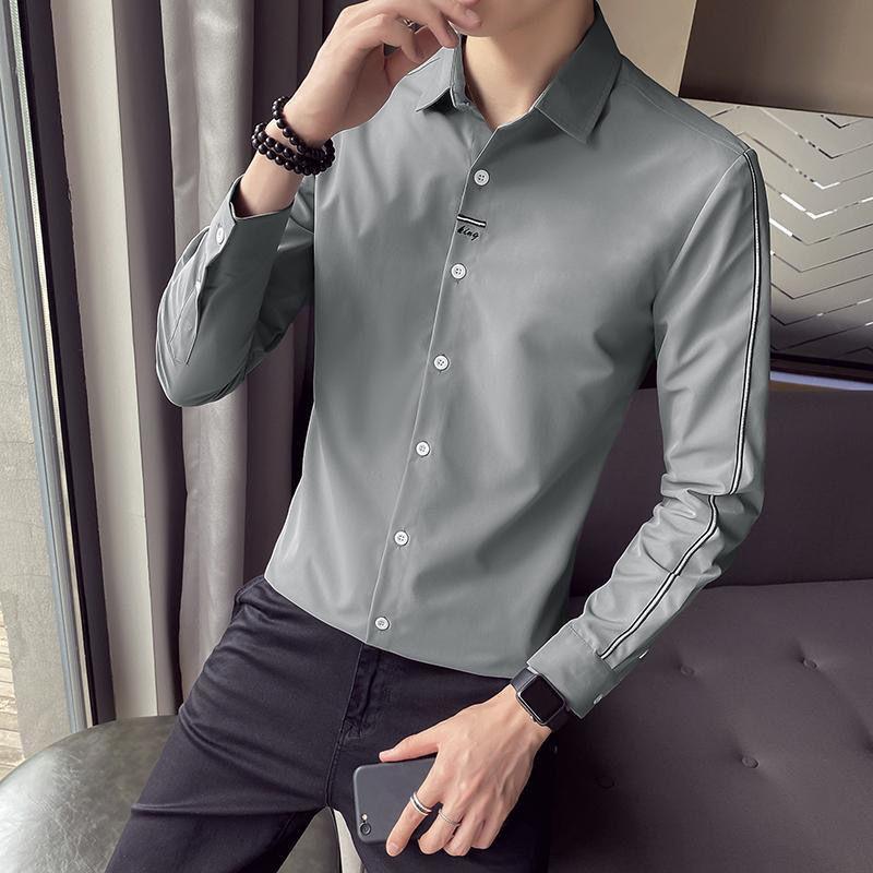 Autumn Men's Long-sleeved Shirts Trend All-match Casual and Non-iron Men's Long-sleeved Shirts