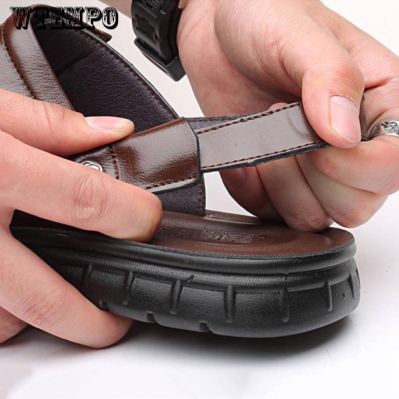 Classic Soft Sandals Comfortable Men Shoes Leather Sandals Big Size Soft Sandals Comfortable