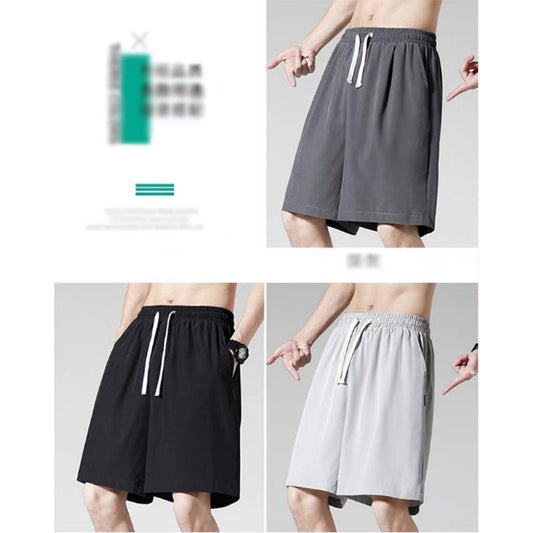 Ice Silk Large Size Shorts Men's Summer Thin Section Tide Brand Quick-drying Sports Five-point Pants Men's Middle Pants Loose Casual Beach Pants