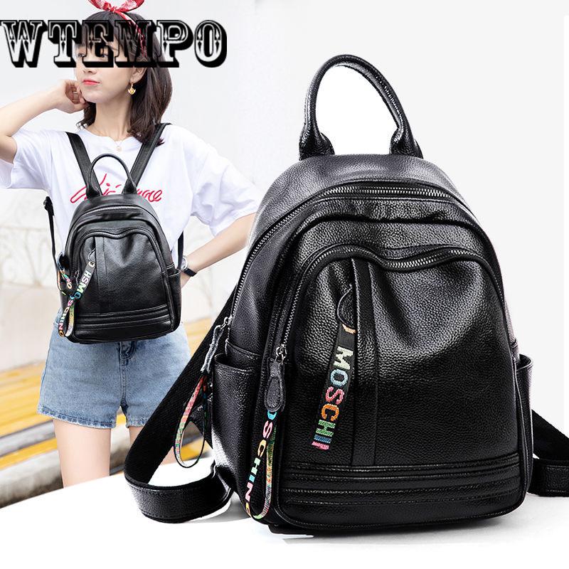 PU Leather Backpack  Laptop Backpacking Women Backpacks Student Waterproof Bagpack