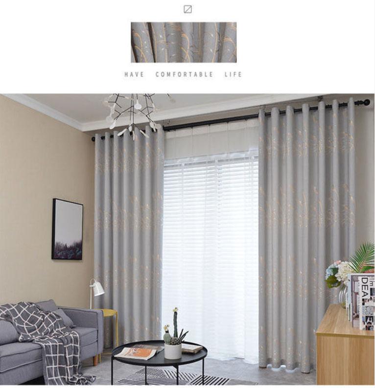 Thickened High Blackout Curtains Finished Living Room Shading Net Red Rental Room High-end Bedroom Curtains (150×270cm)