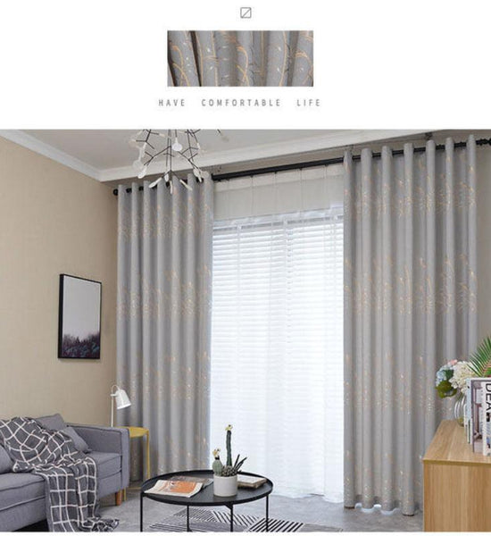 Thickened High Blackout Curtains Finished Living Room Shading Net Red Rental Room High-end Bedroom Curtains (150×270cm)