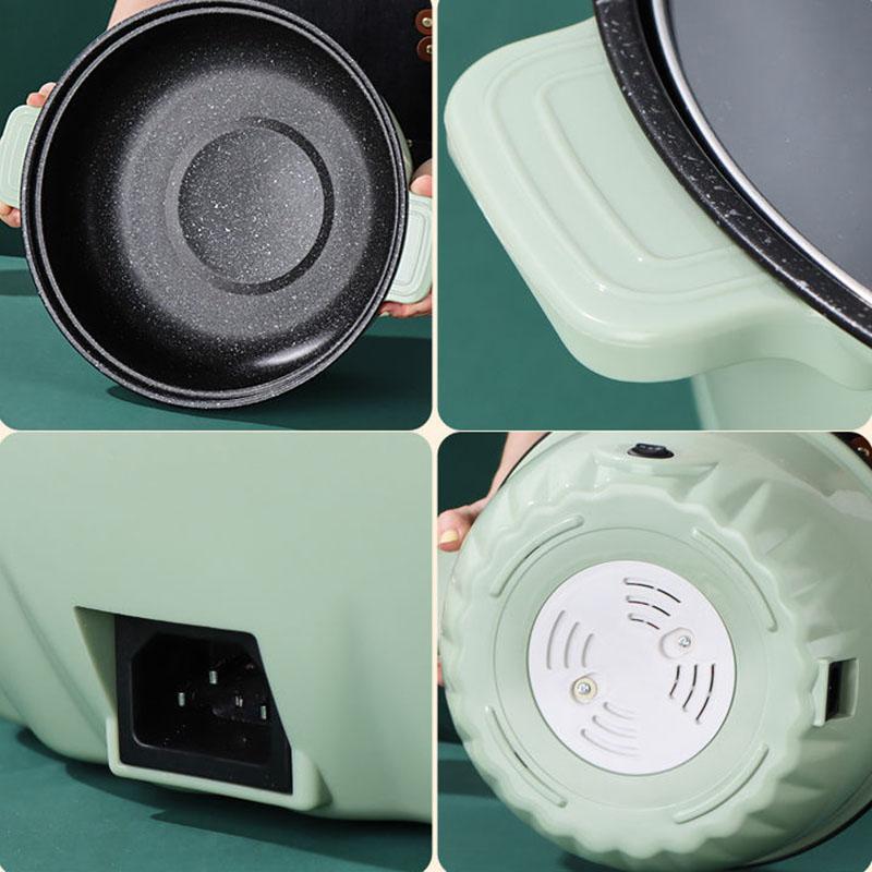 Multifunctional Non-stick Electric Frying Pan Electric Heating Pot Electric Skillet Electric Cooker Household Cooking Integrated Pot with Steamer