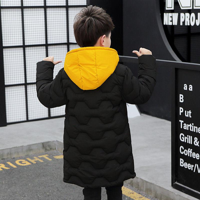 Children's Winter Jacket Boy Clothes Warm Jacket Long Hooded Coat Waterproof Thicken Parka