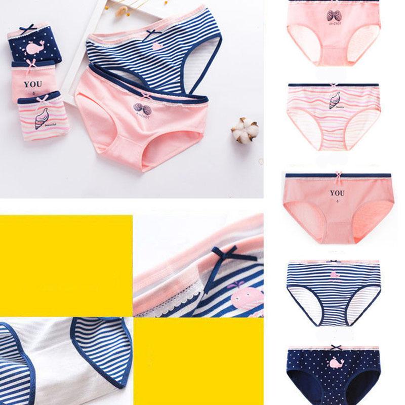 5-piece Girl Student Cartoon Briefs Breathable Cotton Crotch Underwear Women's Plus Size Cotton Japanese Underwear