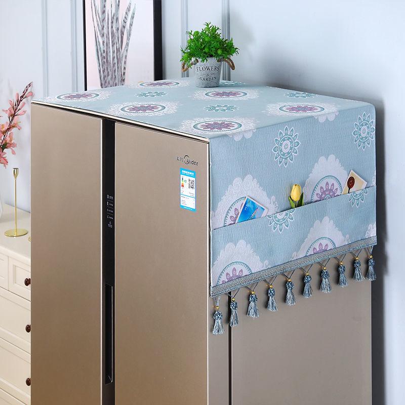 Double-opening Refrigerator Cover Towel Microwave Oven Cover Cloth Washing Machine Cover Linen Waterproof and Oil-proof Single-door Refrigerator Towel