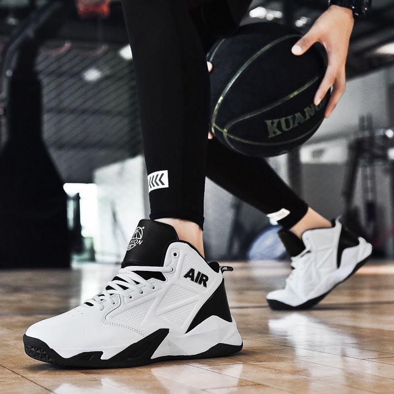 Plus Size 36-48 Men Mesh Sneakers Women Shockproof Breathable Deodorant Running Basketball Shoes Boys Non-slip Wear-resistant Skate Shoes