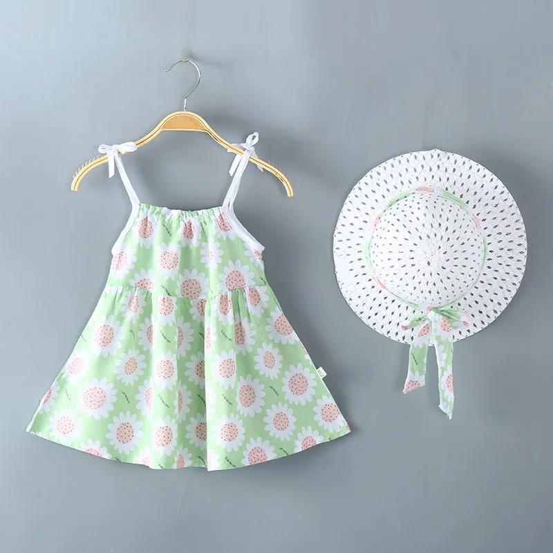 Baby Princess Skirt Girl Temperament Suspender A-line Skirt Little Girl Dress Children's Skirt Summer Thin Section (gift Hat)