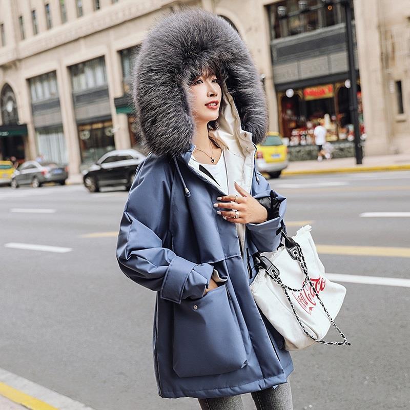 Winter Fashion Women's Cotton-padded Coat Loose Short Padded Padded Coat Student Parker Clothing Hooded Padded Jacket