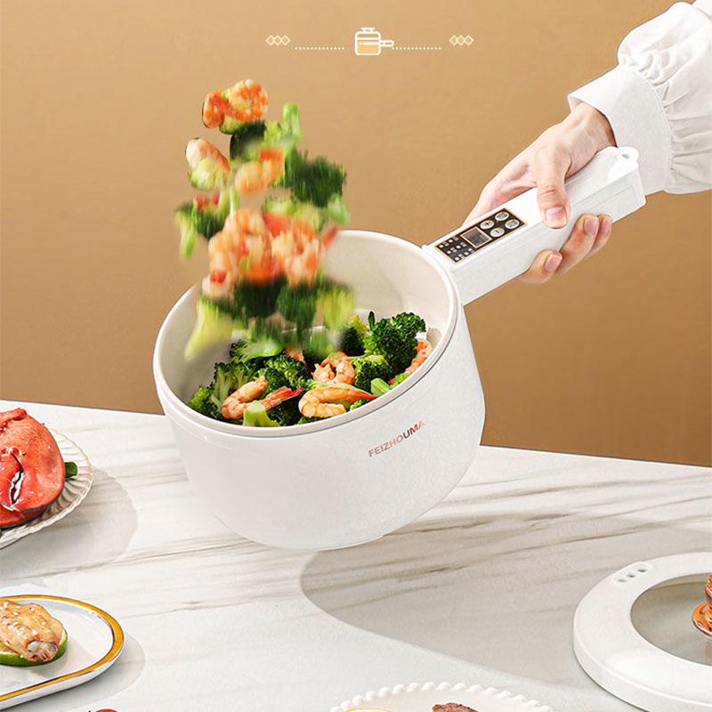 Multi-function Electric Cooking Pot Electric Pot Student Dormitory Small Electric  All-in-one Cooking Pot Ceramic Glaze Non-stick  Electric Frying Pan