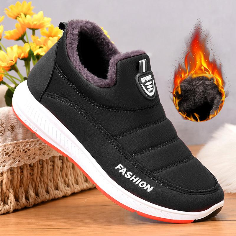 Autumn and Winter Women's Plus Velvet Thick Warm Sports Shoes Non-slip Shock Absorption Lightweight Sports Shoes