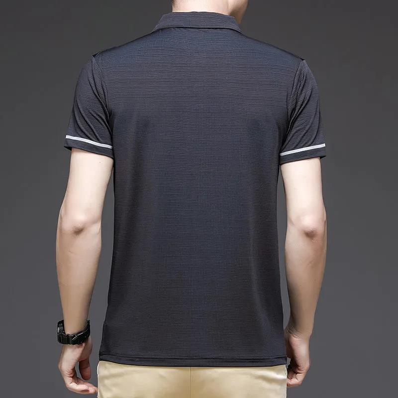 Ice Silk Summer Breathable Top Men's Business Casual Business Travel Quick-drying Short-sleeved T-shirt