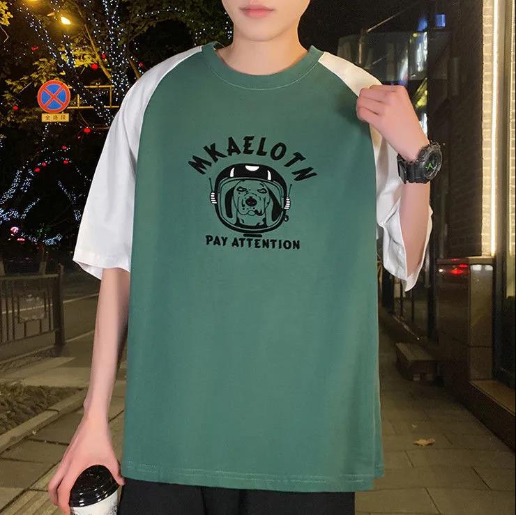 Youth Five-point Sleeve Students Half-sleeved Men's Short-sleeved T-shirt Men's Plus Size Shirt