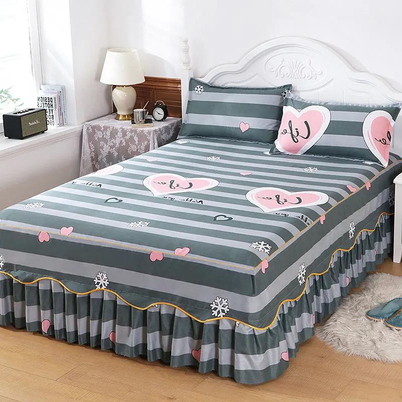 Bedroom Household Single-piece Sanding Bed Skirt Korean Version of One-piece Bed Skirt Bed Cover Simmons Protective Cover Can Not Afford The Ball