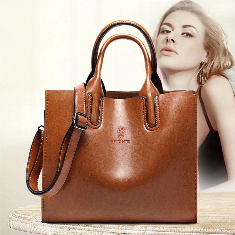 Leather Texture Handbag Fashion Handbag Wild Lady Shoulder Bag Big Bag Soft Leather Ladies Bag