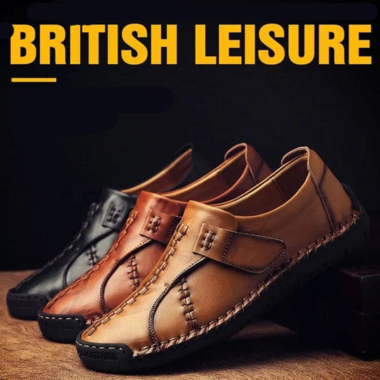 Men's Cowhide Leather Shoes Casual Slip-On Leather Shoes Genuine Leather Men's Shoes Driving Shoes Soft Sole Breathable Loafers