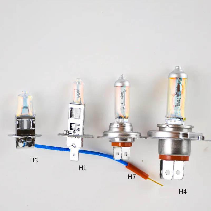 2Pcs Super Bright White Light Car Light Far and Near Light Bulb H7 H1 H3 H4 12V/24V100W Halogen Xenon Lamp Headlight Bulb