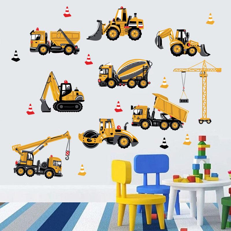 Tractor engineering car cabinet kindergarten school dormitory childlike decorative wall stickers