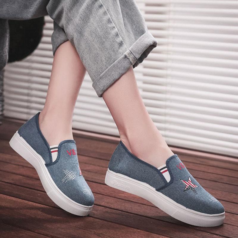 Old Beijing Cloth Shoes Women's One-foot Flat Soft Sole Single Shoes Breathable Canvas Shoes