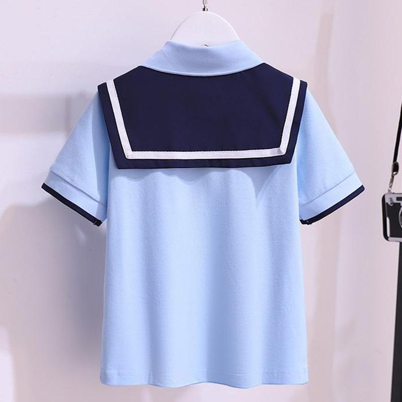 Girls' Uniform Set Summer Children's Clothing Children's School Uniforms Navy College Wind Pleated Skirt Two-piece