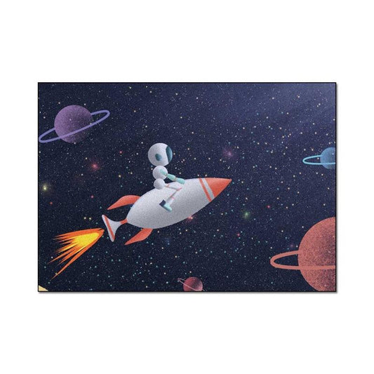 Modern Cartoon Carpet Cute Robot Rocket Space Children's Room Carpet Kitchen Living Room Bedroom Bedside Fabn Carpet Floor Mat