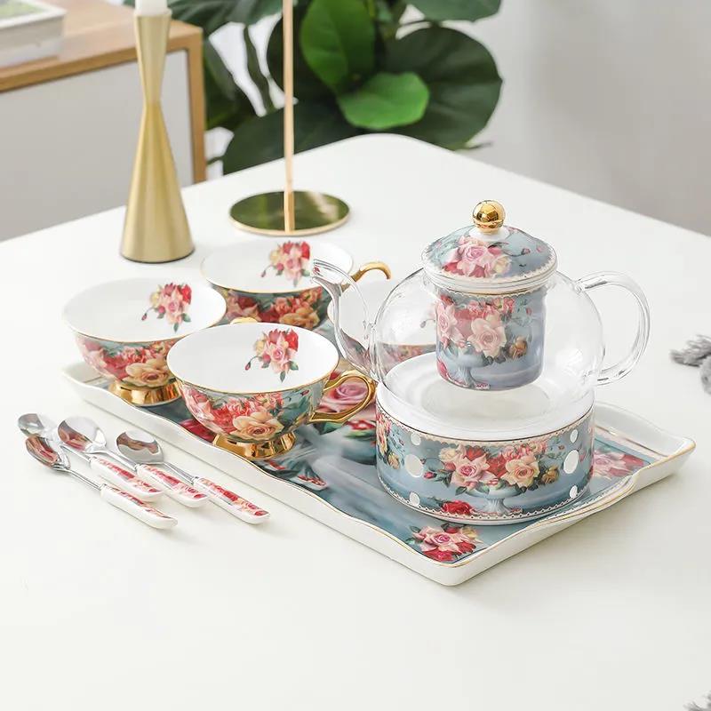 Rose Angel Bone China Exquisite Coffee Cup European Style Small Luxury Suit with Spoon Ceramic High-end Elegant Retro