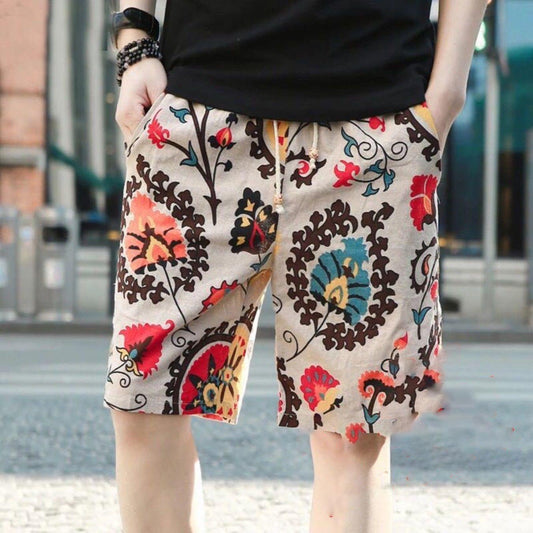 Men's Summer Shorts Five-point Pants Hemp Rope Men's Beach Pants Tide Loose Big Pants Casual Youth Mid-pants