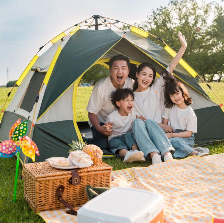 Outdoor Camping Tent Thickening Folding Outdoor Tent Camping Automatic Speed Opening Camping Tent 3-4 People