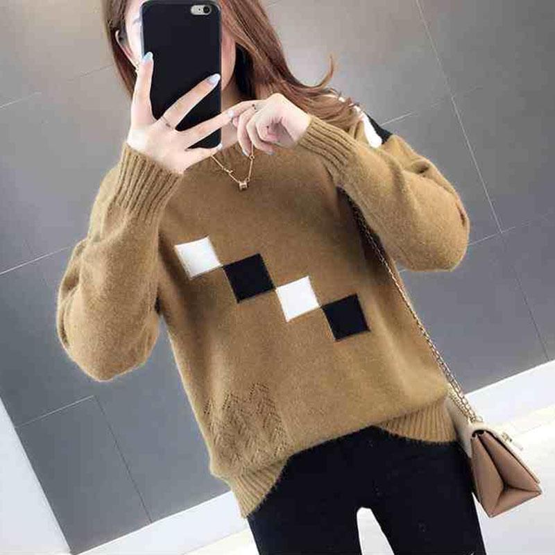 Knitted Loose Sweater Fashion Simple Bottoming Shirt Long Sleeve Casual Young Women's Top