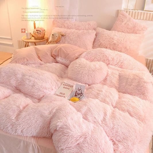 Crystal Plush Plush Bedding Winter Thick Warm Mink Four-piece Suit