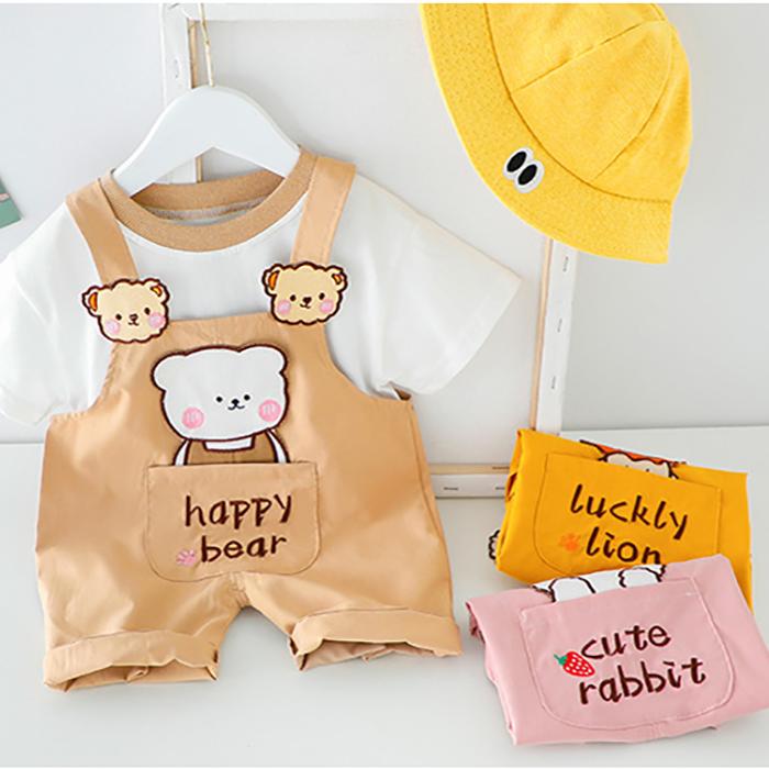 Baby Children's Suit Summer Short-sleeved Children's Clothing Cute Overalls Cartoon Pattern For Boys and Girls