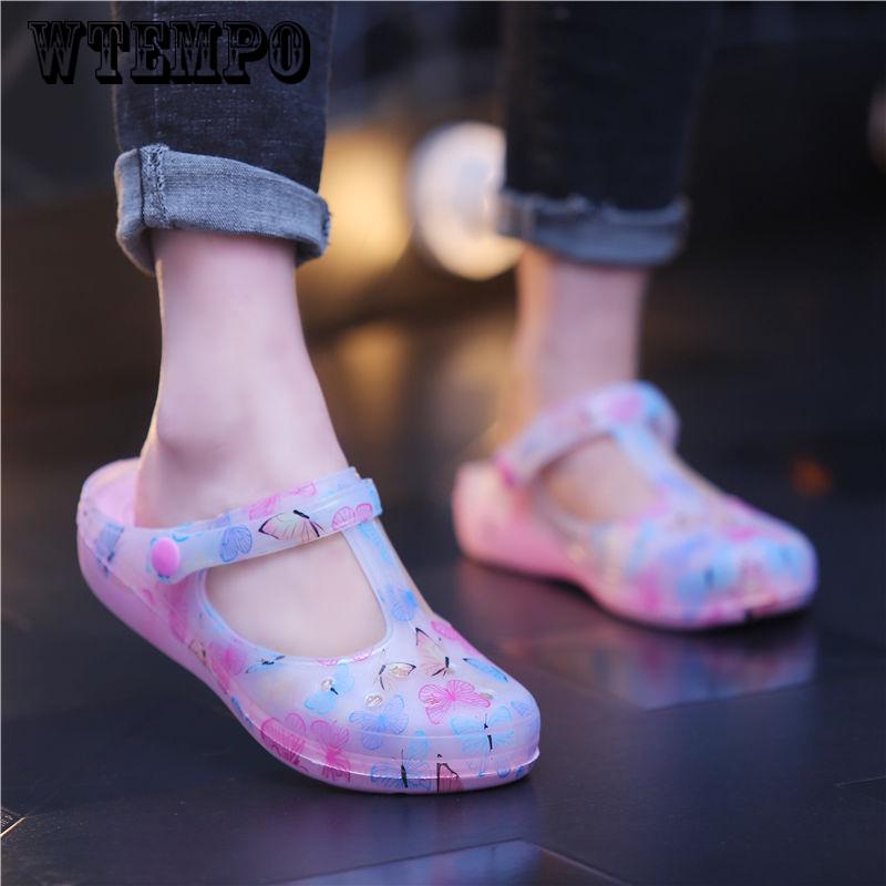 New Summer Print Female Beach Shoes Female Slippers Summer Hole Shoes Women's Shoes