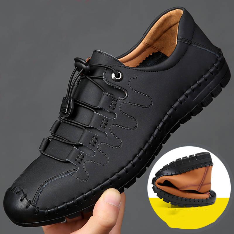 Men Winter Shoes Warm Fashion Genuine Leather Snow Boots Waterproof Boots Men's Plush Warm Boots