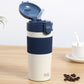 Straw Thermos Cup Girls Water Cup Student Portable Coffee Cup Portable Thermos Cup Large Capacity Cup