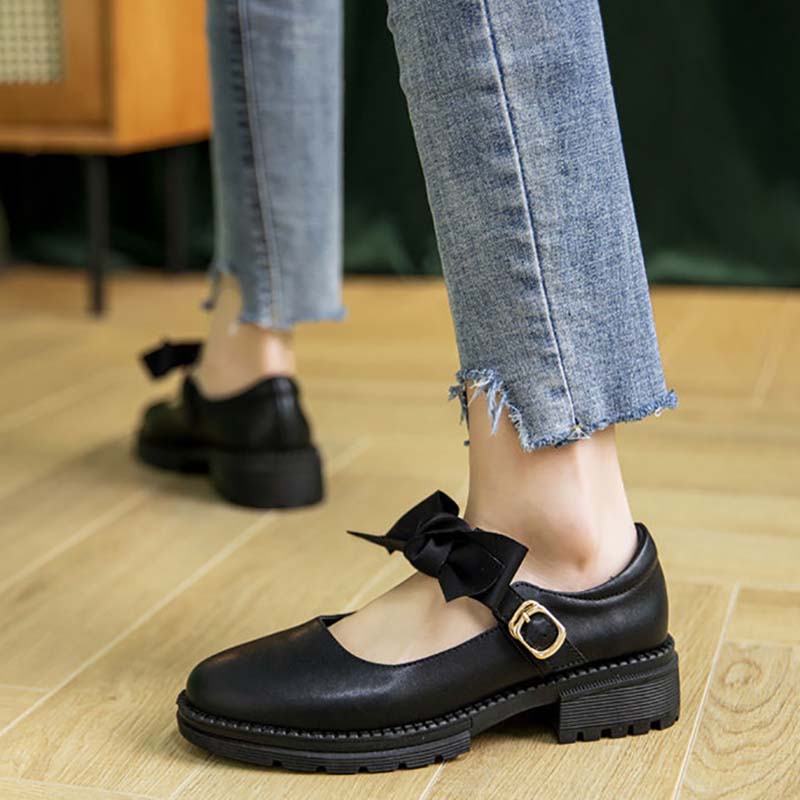 Thick-heeled Gentle Shoes Women's Spring and Summer Women's Shoes All-match Shallow Mouth Single Shoes Fairy Small Leather Shoes