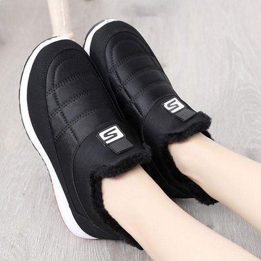 Cotton Shoes Women Old Beijing Cloth Shoes Mother Shoes Student Shoes Plus Velvet Thick Winter Women's Shoes Soft Bottom Non-slip Walking Shoes